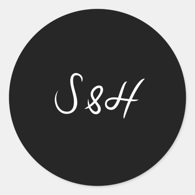 La Dolce Vita Black White Boho Retro Wedding Classic Round Sticker (Front)