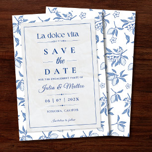 La Dolce Vita Blue Lemon Save the Date Card
