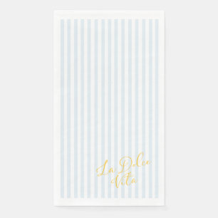 La Dolce Vita Blue Stripes Paper Napkin