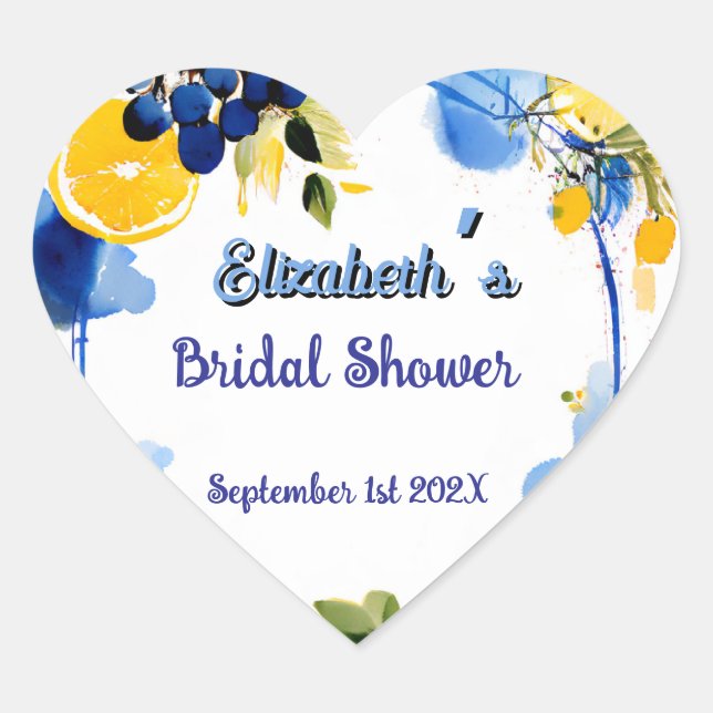 La Dolce Vita Bridal Shower Heart Sticker (Front)