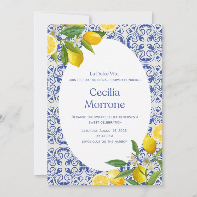 La Dolce Vita Bridal Shower Invitation (Front)