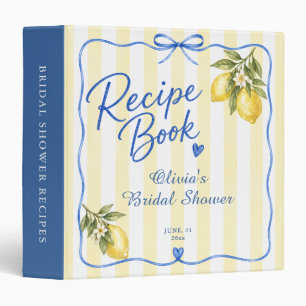 La Dolce Vita Bridal Shower Recipe Book Binder
