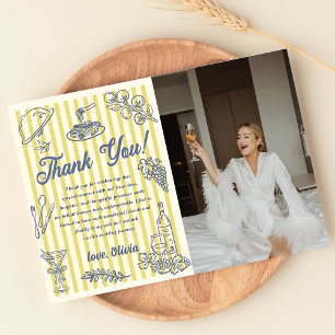 La Dolce Vita Bridal Shower Thank You Card  Photo 