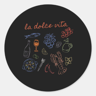 La Dolce Vita Cute Italy Ciao Bella Girl Summer Oc Classic Round Sticker