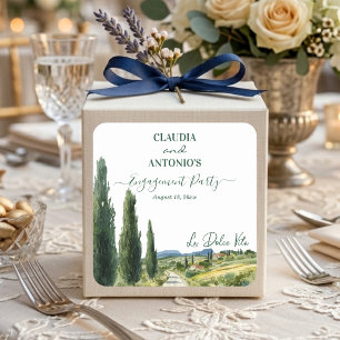 La Dolce Vita Elegant Engagement Party Square Sticker