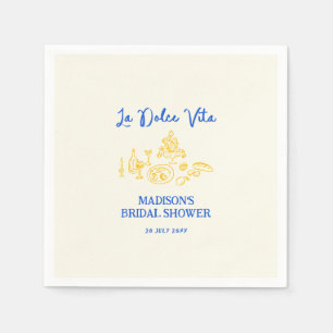 La Dolce Vita Hand Drawn Bridal Shower Napkin