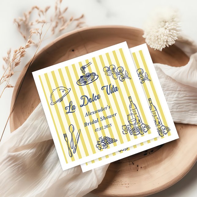 La Dolce Vita Italian Bridal Shower Party Napkin (Creator Uploaded)