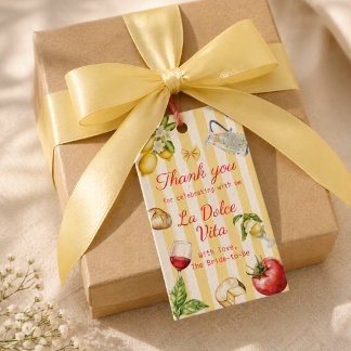 La Dolce Vita Italian Bridal Shower Thank you Gift Tags