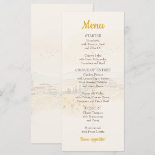 La Dolce Vita Italian Dining Bridal Shower Menu