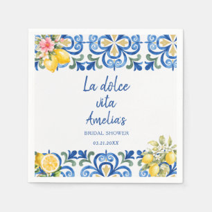 la Dolce Vita Italian Dinner lemon bridal shower Napkin