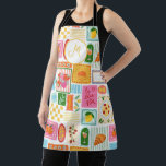 La Dolce Vita Italian French Personalized Colorful Apron<br><div class="desc">A beautiful apron with a hand illustrated pattern in La Dolce Vita Theme</div>