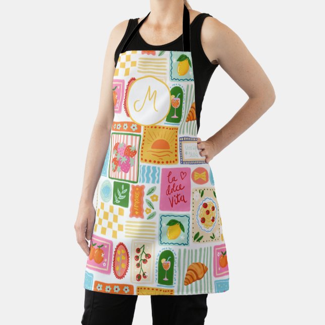 La Dolce Vita Italian French Personalized Colorful Apron (Insitu)