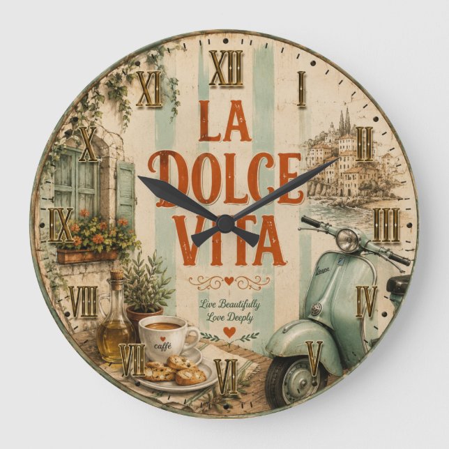 La Dolce Vita Italian Large Clock (Front)