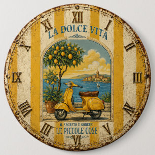 La Dolce Vita Italian Lemon Coast Decor 6 Inch Round Button