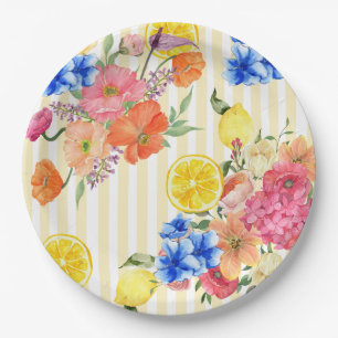 La dolce vita Italian Lemon summer Bridal shower Paper Plate