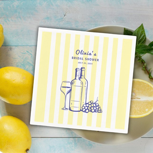 La Dolce Vita Italian Lemon Wine Bridal Shower Napkin (Creator Uploaded)