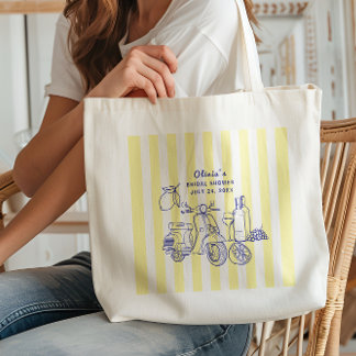 La Dolce Vita Italian Lemon Yellow Bridal Shower Tote Bag