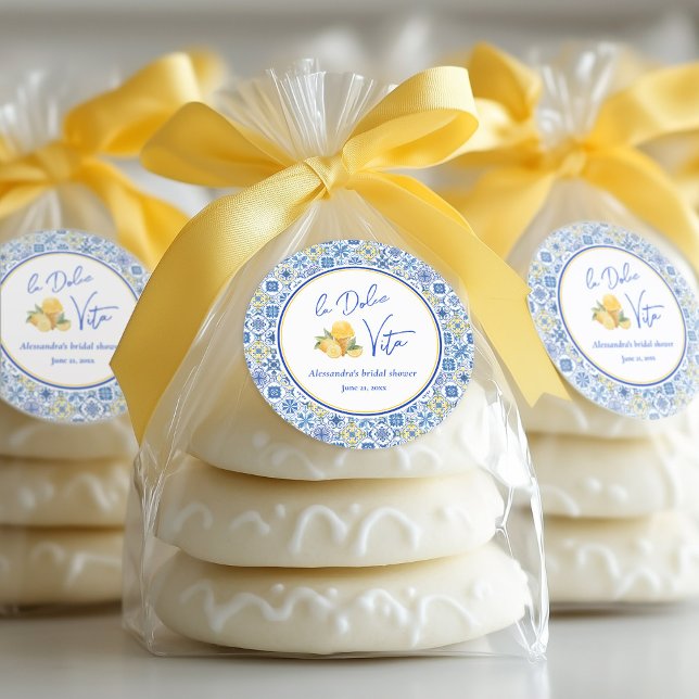 La Dolce Vita Italian Summer Bridal Shower Favour Classic Round Sticker (Creator Uploaded)