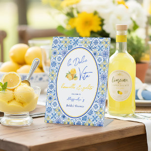 La Dolce Vita Italian Summer Bridal Shower Pedestal Sign