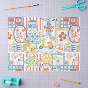 La Dolce Vita Italian Summer Lemons Mediterranean  Tissue Paper