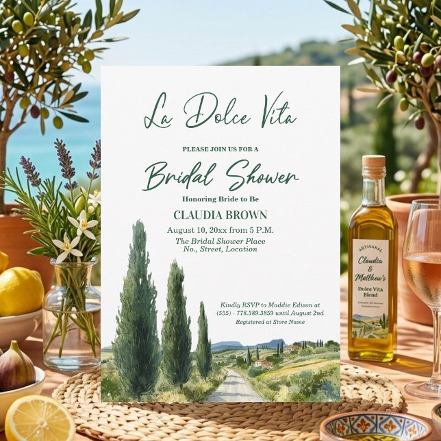 La Dolce Vita Italian View Bridal Shower Invitation (Creator Uploaded)