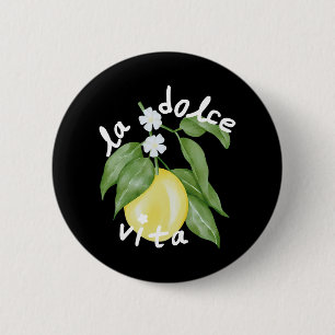 La Dolce Vita La Dolce Bride Italy Lemon Matching  2 Inch Round Button