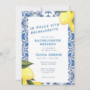 La Dolce Vita Lemon Bachelorette Weekend  Invitation