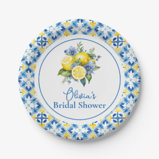 La Dolce Vita Lemon Bridal Shower Paper Plate