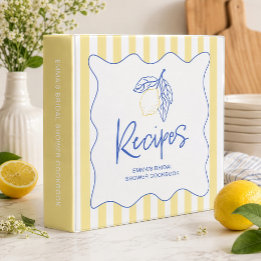 La Dolce Vita Lemon Bridal Shower Recipe Binder
