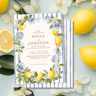 La Dolce Vita Lemon Citrus Italian summer Wedding Invitation