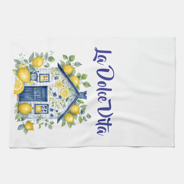La Dolce Vita Lemon Cottage Kitchen Towel (Horizontal)
