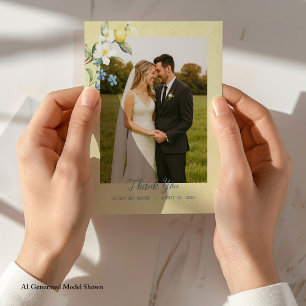 La Dolce Vita Lemon Floral Wedding Thank You Cards