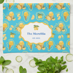La Dolce Vita Lemon Gelato Monogram Kitchen Towel