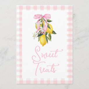 La Dolce Vita Lemon Pink Bow Baby Shower Sign Invitation