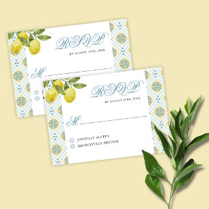 La Dolce Vita Lemon Themed Wedding  RSVP Card