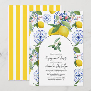"La Dolce Vita" Mediterranean Engagement Party Invitation