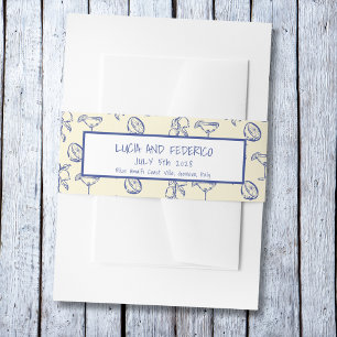 La Dolce Vita mediterranean lemons Invitation Belly Band