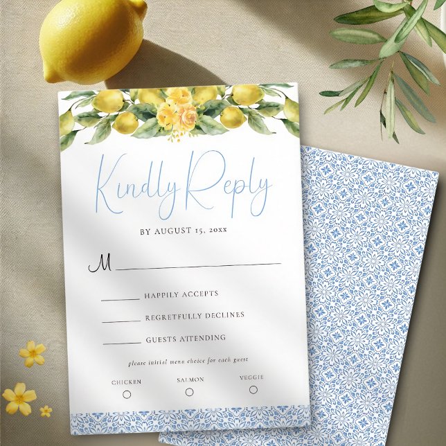 La Dolce Vita - Mediterranean Wedding RSVP Card (Creator Uploaded)