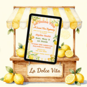 La Dolce Vita New Beginning Lemon Baby Shower Invitation