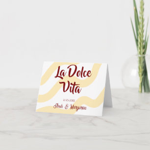 La Dolce Vita peach wedding couple Name mauve Thank You Card