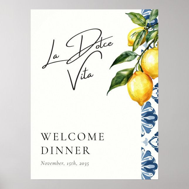 La Dolce Vita Positano Affiche de bienvenue Mariag (Devant)