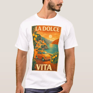 La Dolce Vita – Retro Italian Coast Travel Poster T-Shirt