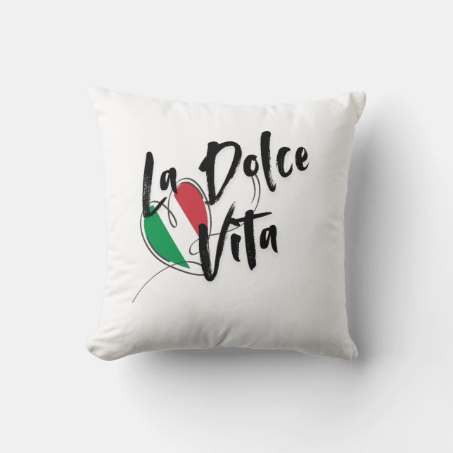 LA DOLCE VITA ,THE ITALIAN SWEET LIFE THROW PILLOW (Front)