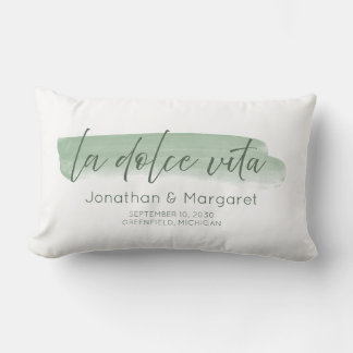 La Dolce Vita - The Sweet Life in Sage Green Lumbar Pillow