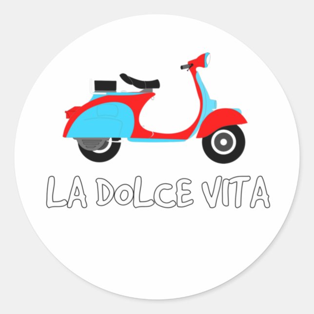 La Dolce Vita ,The Sweet Life, Scooter Sticker (Front)