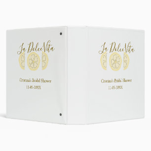 La Dolce Vita yellow lemon bridal shower pastel bo Binder