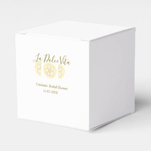 La Dolce Vita yellow lemon bridal shower pastel bo Favor Box