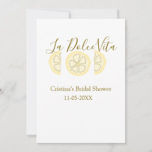 La Dolce Vita yellow lemon bridal shower pastel bo Invitation