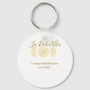 La Dolce Vita yellow lemon bridal shower pastel bo Keychain