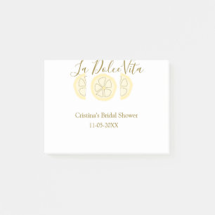 La Dolce Vita yellow lemon bridal shower pastel bo Post-it Notes